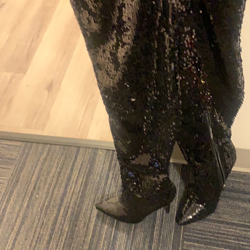 Sequined over the knee boots